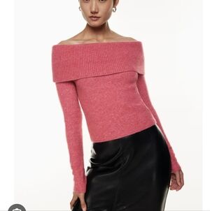 Babaton Off Shoulder Merino Wool/Yak Blend Sweater